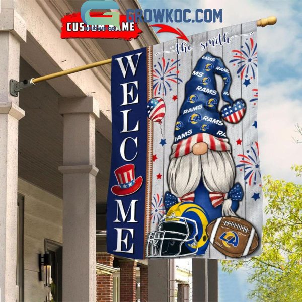 Los Angeles Rams Football Welcome 4th Of July Personalized House Garden Flag