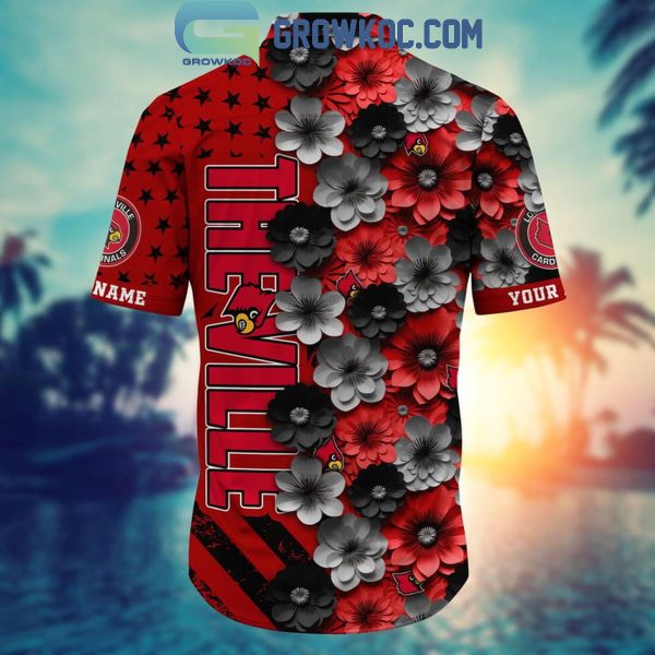 Louisville Cardinals Summer Flower Love Fan Personalized Hawaiian Shirt