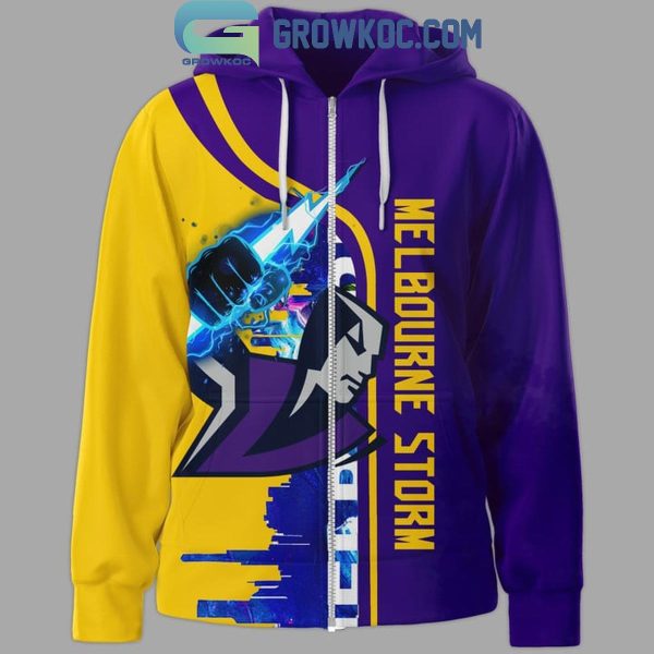 Melbourne Storm Go Storm Thunderbolt Lightning Hoodie Shirts