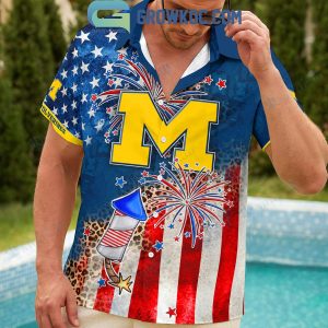 Michigan Wolverines Celebrating Happy 4th Of July Hawaiian Shirts