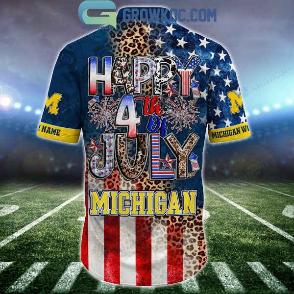 Michigan Wolverines Celebrating Happy 4th Of July Hawaiian Shirts
