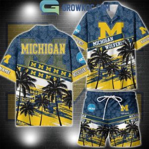 Michigan Wolverines Coconut Tree Summer Lover Personalized Hawaiian Shirt