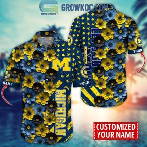 Michigan Wolverines Summer Flower Love Fan Personalized Hawaiian Shirt