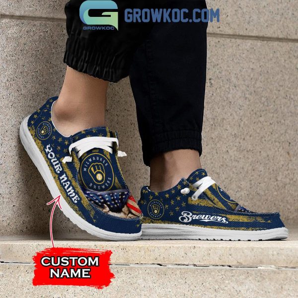 Milwaukee Brewers American Proud Personalized Hey Dude Shoes