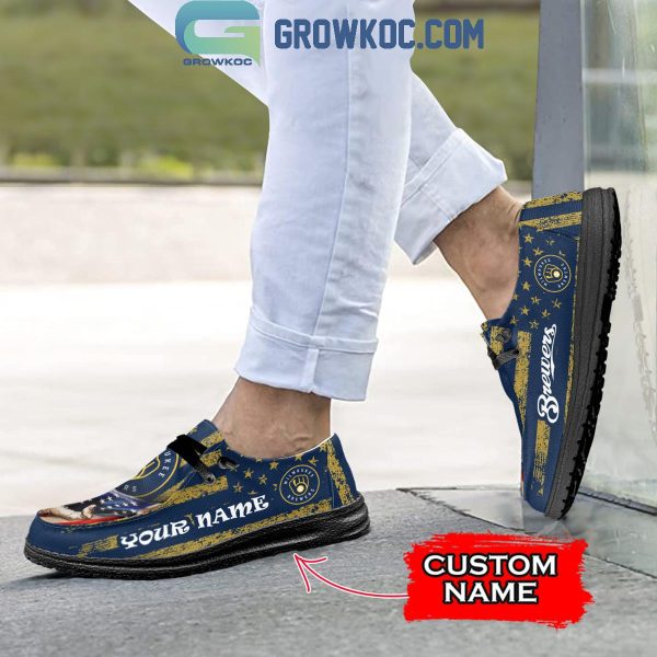 Milwaukee Brewers American Proud Personalized Hey Dude Shoes