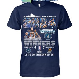 Minnesota Timberwolves Basketball Team 2024 Player Name Skyline T-Shirt