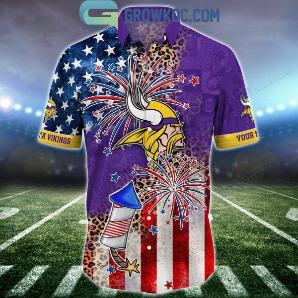 Minnesota Vikings Patriot Fan Happy 4th Of July Hawaiian Shirts