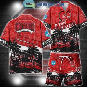 NC State Wolfpack Coconut Tree Summer Lover Personalized Hawaiian Shirt