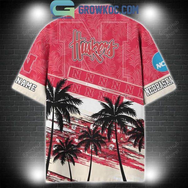 Nebraska Cornhuskers Coconut Tree Summer Lover Personalized Hawaiian Shirt