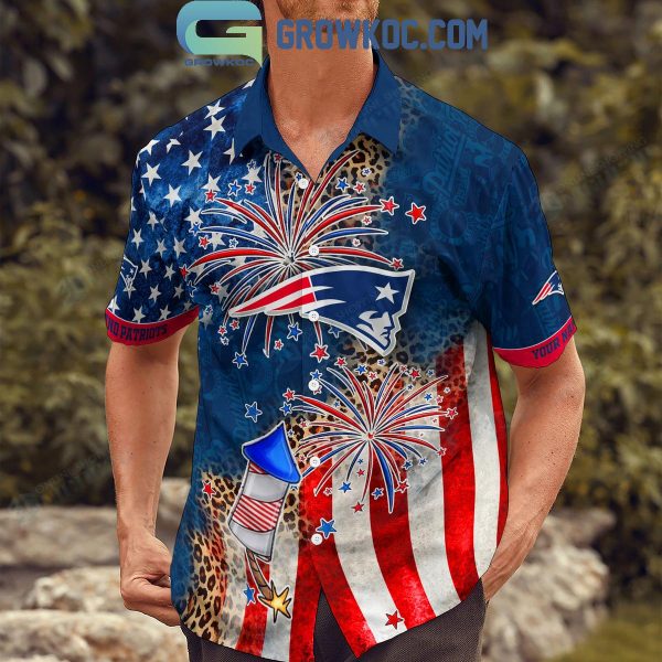 New England Patriots Patriot Fan Happy 4th Of July Hawaiian Shirts