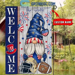 New Orleans Saints Football Welcome 4th Of July Personalized House Garden Flag