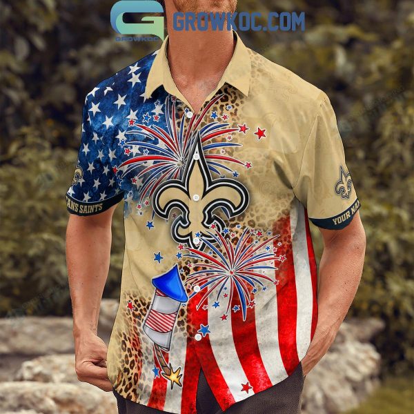 New Orleans Saints Patriot Fan Happy 4th Of July Hawaiian Shirts