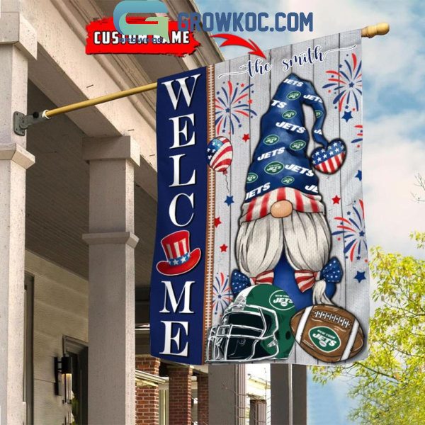 New York Jets Football Welcome 4th Of July Personalized House Garden Flag