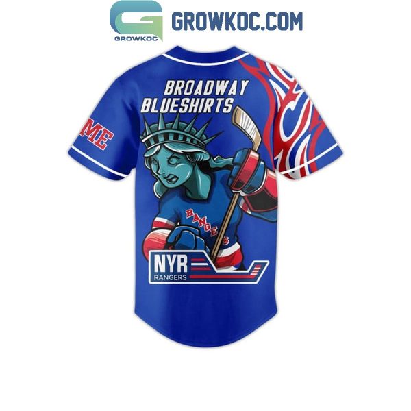 New York Rangers Broadway Blueshirts Personalized Baseball Jersey