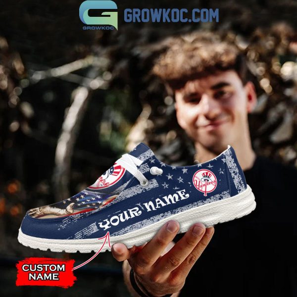 New York Yankees American Proud Personalized Hey Dude Shoes