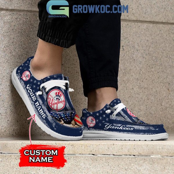 New York Yankees American Proud Personalized Hey Dude Shoes