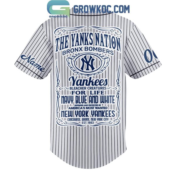 New York Yankees Bronx Bombers For Life Personalized Baseball Jersey
