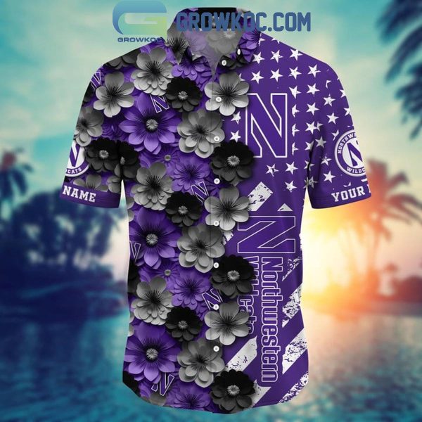 Northwestern Wildcats Summer Flower Love Fan Personalized Hawaiian Shirt
