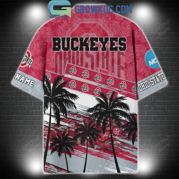 Ohio State Buckeyes Coconut Tree Summer Lover Personalized Hawaiian Shirt