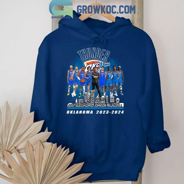 Oklahoma City Thunder 2023-2024 Player Name Lineup Skyline T-Shirt