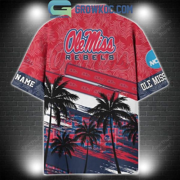 Ole Miss Rebels Coconut Tree Summer Lover Personalized Hawaiian Shirt