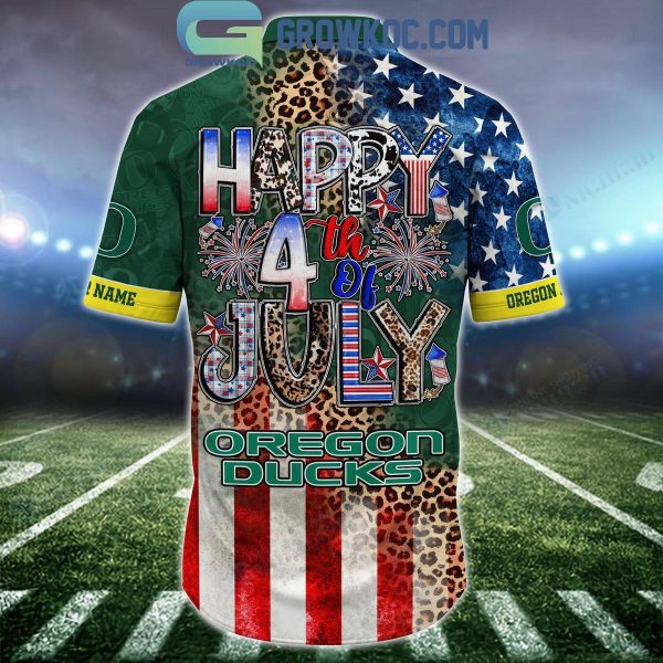 Oregon Ducks Celebrating Happy 4th Of July Hawaiian Shirts