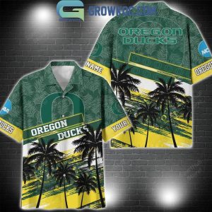 Oregon Ducks Coconut Tree Summer Lover Personalized Hawaiian Shirt