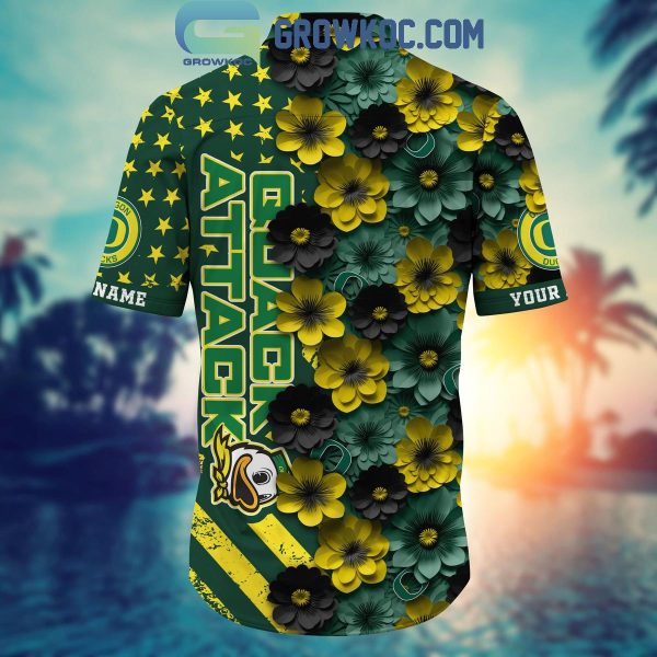Oregon Ducks Summer Flower Love Fan Personalized Hawaiian Shirt