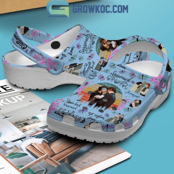 Outlander Sassenach Dinna Lash Crocs Clogs Blue Design