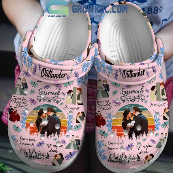 Outlander Sassenach Dinna Lash Pink Design Crocs Clogs