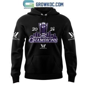 PWHL Minnesota 2024 Champions Walter Cup Hoodie Shirt Black Design
