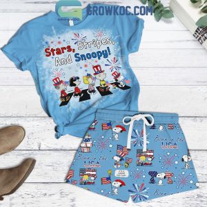Peanuts Charlie Brown Stars Stripes And Snoopy T-Shirt Short Pants