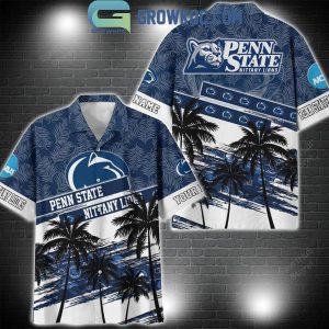 Penn State Nittany Lions Coconut Tree Summer Lover Personalized Hawaiian Shirt