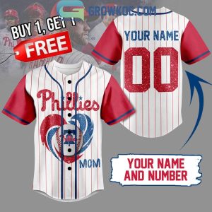 Philadelphia Phillies Baseball Mom Love Personalized Baseball Jersey