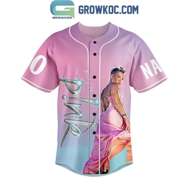 Pink Never Gonna Not Dance Again Personalized Baseball Jersey