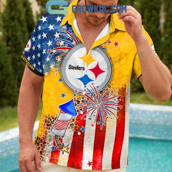 Pittsburgh Steelers Patriot Fan Happy 4th Of July Hawaiian Shirts
