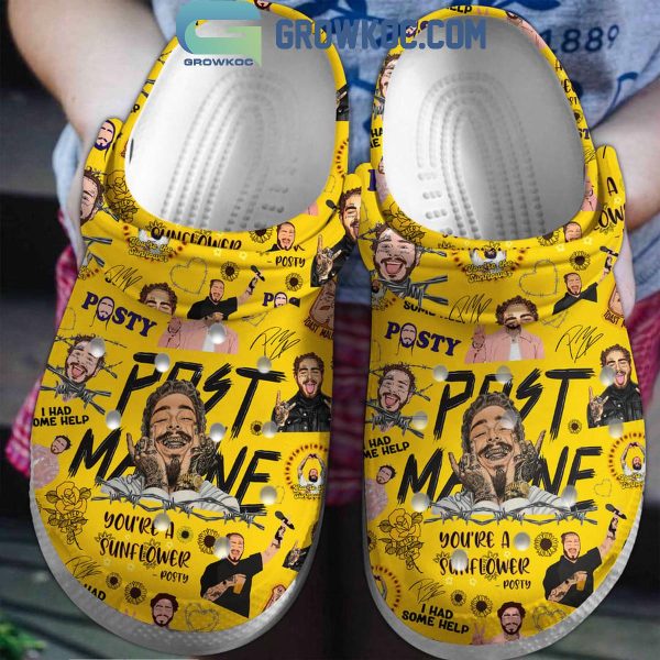 Post Malone You’re A Sunflower Crocs Clogs Yellow