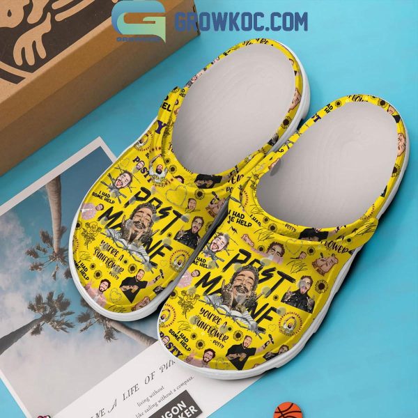 Post Malone You’re A Sunflower Crocs Clogs Yellow