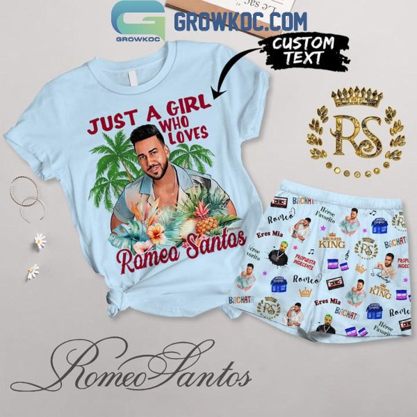 Romeo Santos Just A Girl Who Loves Romeo Santos T-Shirt Short Pants Blue