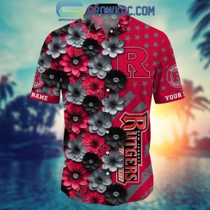 Rutgers Scarlet Knights Summer Flower Love Fan Personalized Hawaiian Shirt