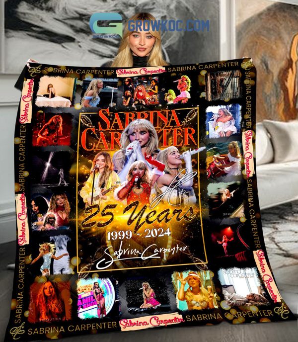 Sabrina Carpenter 25 Years 1999 2024 Fleece Blanket Quilt