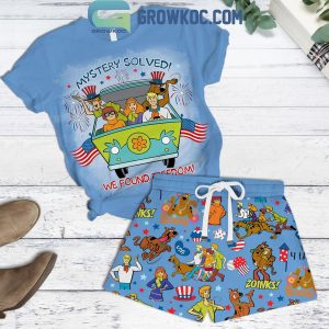 Scooby Doo Mystery Solved We Found Freedom Blue T-Shirt Short Pants
