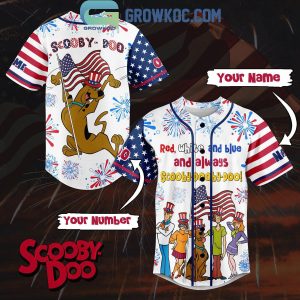 Scooby-Doo Red White And Blue And Always Scooby-Doo Personalized Baseball Jersey