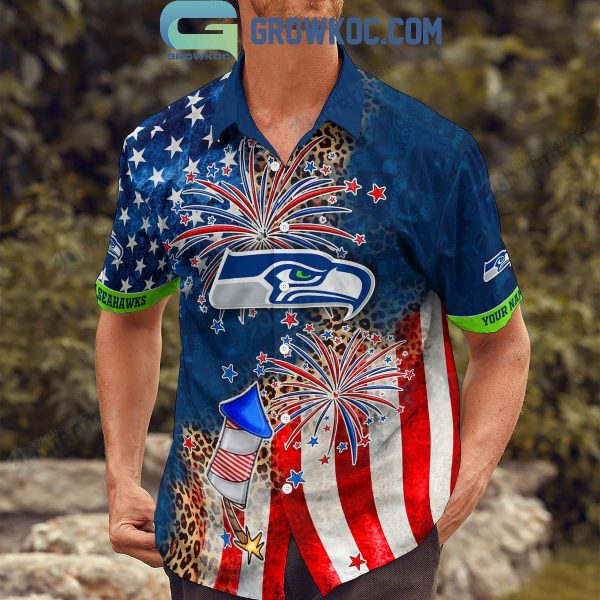 Seattle Seahawks Patriot Fan Happy 4th Of July Hawaiian Shirts