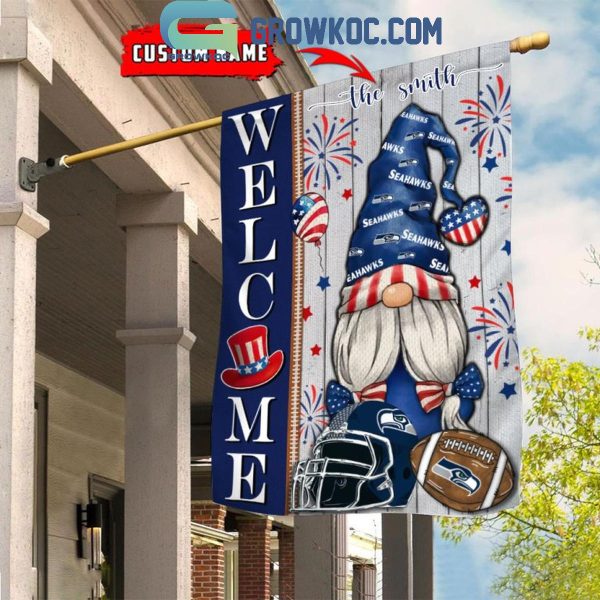 Seattle seahawks Football Welcome 4th Of July Personalized House Garden Flag