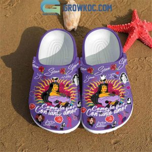 Selena Como La Flor Con Tanto Amor Crocs Clogs Purple Design
