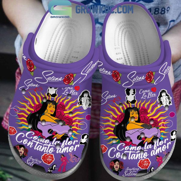 Selena Como La Flor Con Tanto Amor Crocs Clogs Purple Design