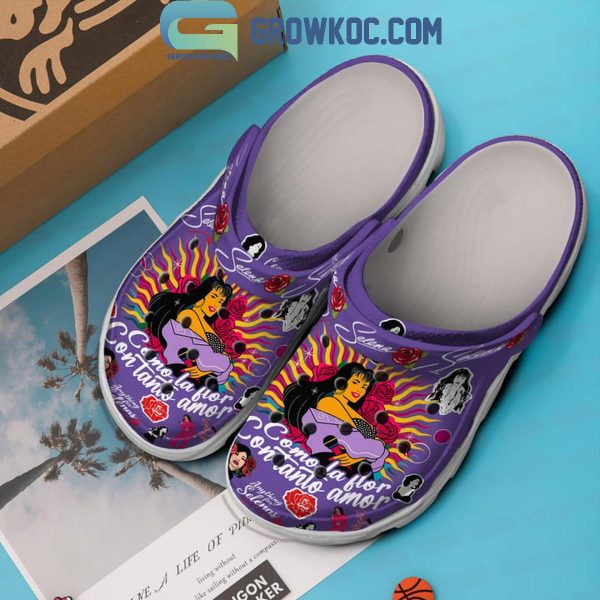 Selena Como La Flor Con Tanto Amor Crocs Clogs Purple Design