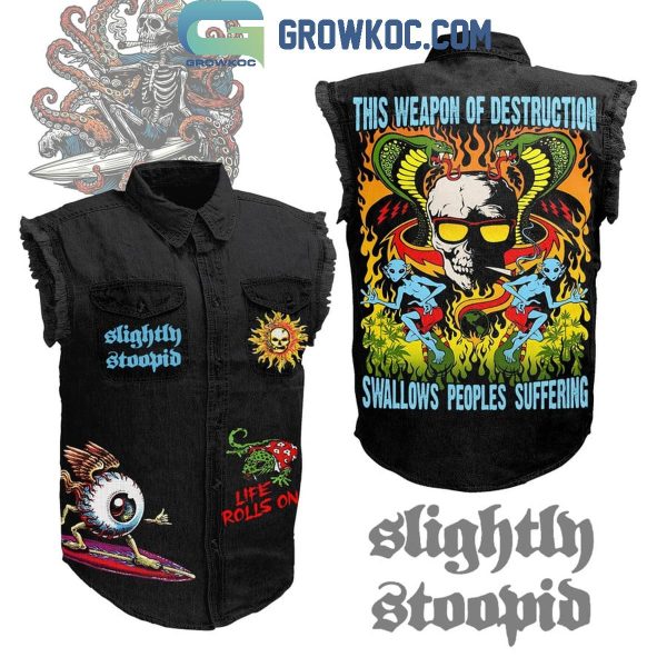 Slightly Stoopid This Weapon Of Destruction Sleeveless Denim Jacket