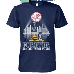 Snoopy New York Yankees Baseball Team Skyline Forever Fan T-Shirt